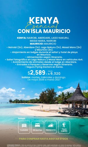 2026 - 2027 - KENYA ESENCIAL & ISLA MAURICIO - (10D-09N) - Válido hasta agotar stock