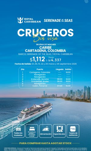 2026 Cruceros Royal Caribean desde Cartagena - Sin Visa - (08 días) - Válido hasta agotar stock