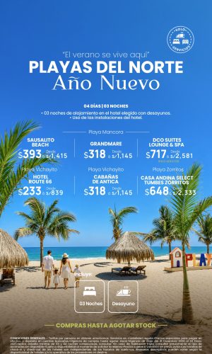 Año Nuevo 2027 - Playas del Norte (Solo Servicios) - (04D-03N) - (Del 31 Diciembre 2026 al 03 Enero 2027) - Válido hasta agotar stock