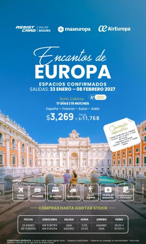 BLOQUEO ENCANTOS DE EUROPA - (17D-15N) - (Del 23 enero al 08 febrero 2027) - Válido hasta agotar stock