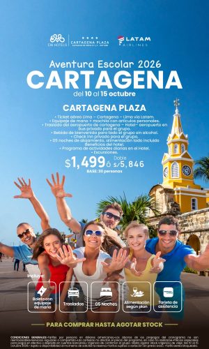 Bloqueo Escolares - Octubre - Cartagena de Indias - (06D-05N) - Viaje del 10 al 15 octubre 2026 - Vigencia hasta agotar stock