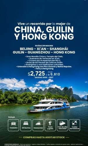 CHINA GUILIN Y HONG KONG - (10D-09N) -Válido hasta agotar stock