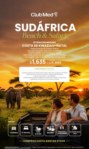 CLUB MED - SUDÁFRICA - (07D-06N) - Válido hasta agotar stock