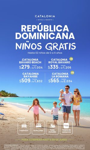 Catalonia en Republica Dominicana - (04D-03N) - Válido hasta el 08 de Junio