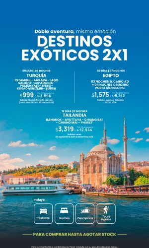 DESTINOS EXÓTICOS 2X1