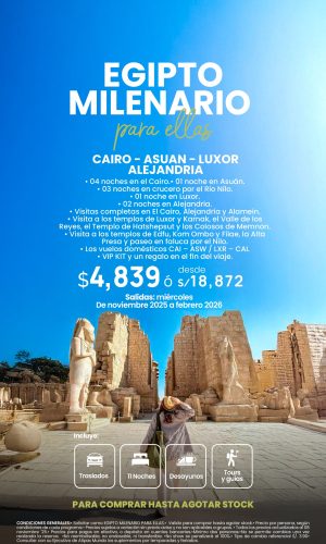 EGIPTO MILENARIO PARA ELLAS (12D-11D) - Válido hasta agotar stock