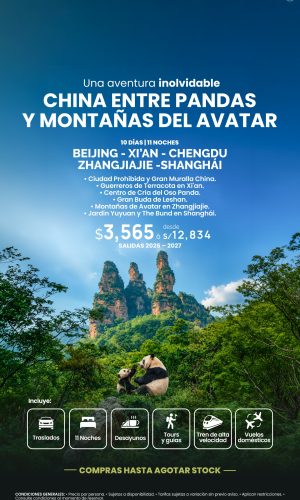 ENTRE PANDAS Y MONTAÑAS DE AVATAR - (12D-11N) - Válido hasta agotar stock