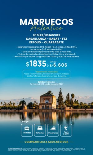 EXPERIENCIAS VIVENCIALES DESDE CASA BLANCA - (09D-08N) - Válido hasta agotar stock