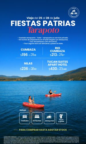 Fiestas Patrias 2026 (Solo Servicios) - Tarapoto - (04D-03N) - (Del 25 al 28 de Julio 2026) - Válido hasta agotar stock