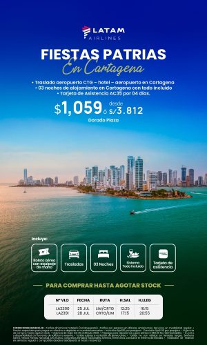 Fiestas Patrias - Cartagena - (04D-03N) - (Del 25 al 28 de Julio) - Válido hasta agotar stock