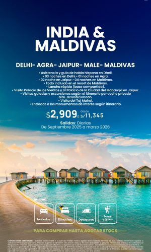 INDIA & MALDIVAS - (11D-10N) - Válido hasta agotar stock