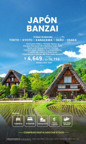 JAPON BANZAI - (11D-10N) - Válido hasta agotar stock