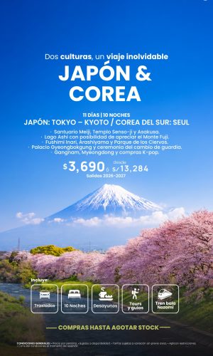 JAPON ESENCIAL Y COREA - (11D-10N) - Válido hasta agotar stock