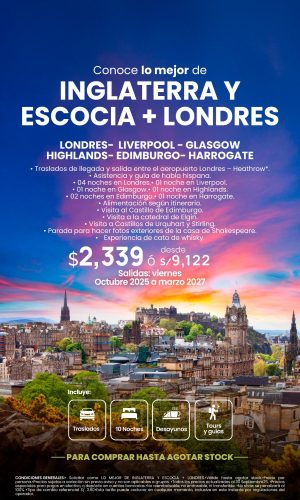 LO MEJOR DE INGLATERRA ESCOCIA + LONDRES (11D-10N) - Válido hasta agotar stock