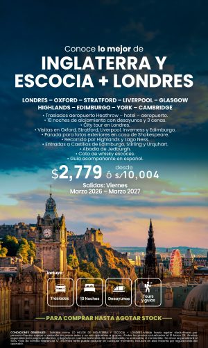 LO MEJOR DE INGLATERRA ESCOCIA + LONDRES - (11D-10N) - Válido hasta agotar stock