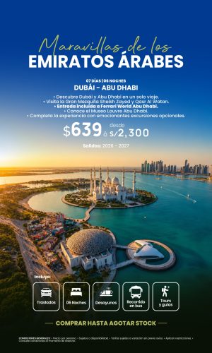 MARAVILLAS DE LOS EMIRATOS ÁRABES - (07D-06N) - Válido hasta agotar stock