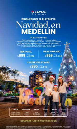 Navidad en Medellín - (06D-05N) - (Del 22 al 27 de Diciembre 2026) - Válido hasta agotar stock