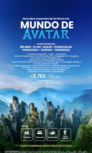 PARAÍSO DE LA TIERRA CON MUNDO DE AVATAR - (16D-15N) - Válido hasta agotar stock