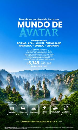 PARAÍSO DE LA TIERRA CON MUNDO DE AVATAR - (16D-15N) - Válido hasta agotar stock
