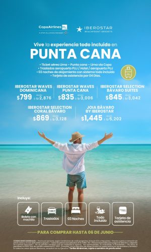 PROMOCIÓN CON COPA AIRLINES - Iberostar en Punta Cana - (04D-03N) - Válido hasta el 06 de Junio 2026