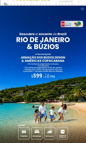 Promoción de Aniversario - Rio y Búzios - (07D-06N) - Válido hasta el 18 de Octubre 2026