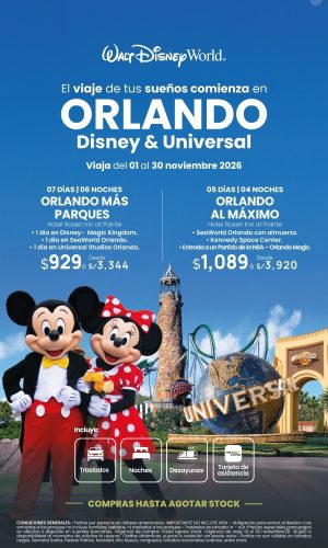 Promociones Disney y Universal en Orlando - Válido hasta agotar stock