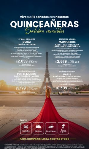 SALIDAS GRUPALES QUINCEAÑERAS - Válido hasta agotar stock
