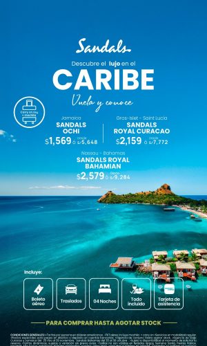 SANDALS promociones con Aéreos - Válido hasta agotar stock