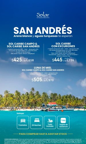 SOLAR HOTELES & RESORT - SAN ANDRÉS - Válido hasta agotar stock