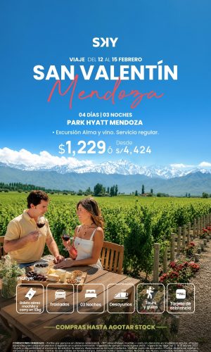 San Valentín en Mendoza vía SKY - (04D-03N) - (Del 12 al 15 Febrero 2027) - Válido hasta agotar stock